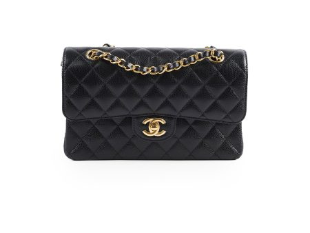 Chanel Small Caviar Double Classic Flap Black Microchipped Discount