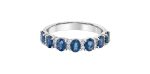 Blue Sapphire & Diamond Band 10 Karat Gold Hot on Sale