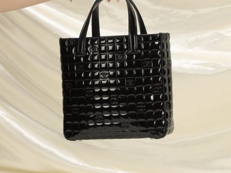 Chanel Patent Chocolate Bar Tote Online now