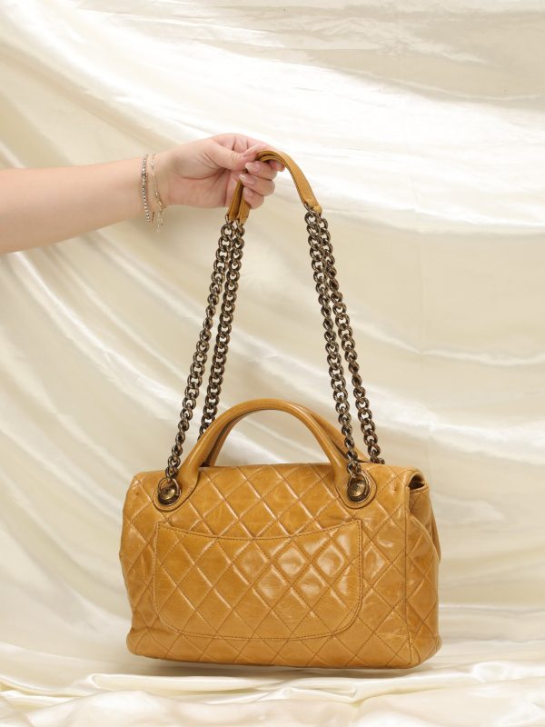 Chanel Mustard Top Handle Shoulder Bag Sale