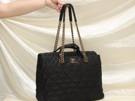 Chanel Caviar Turnlock Top Handle Chain Tote Online now