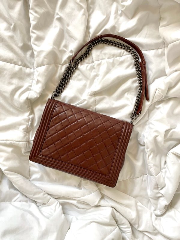 Chanel Burgundy Boy Bag Sale