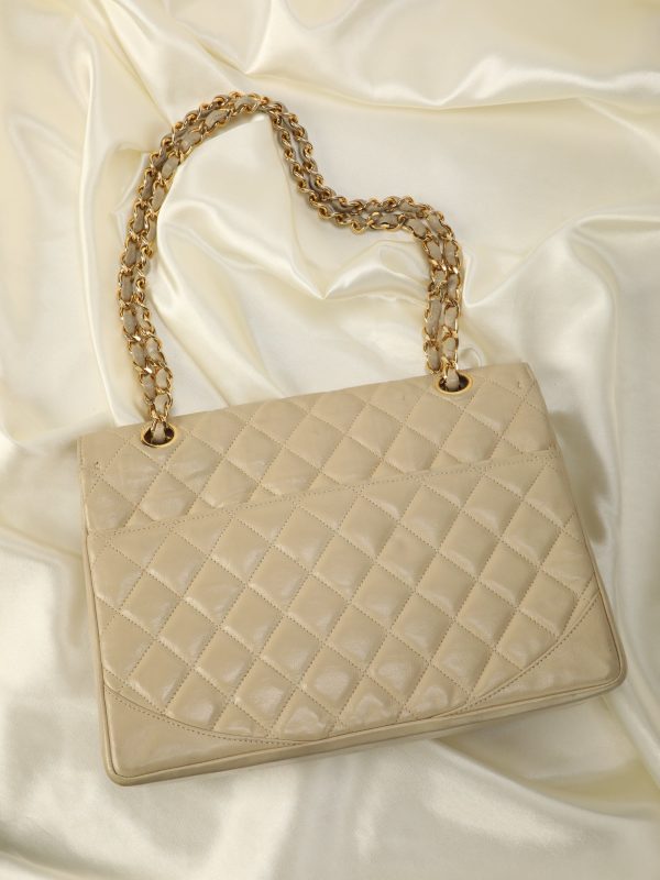 Chanel Lambskin Beige Half Flap on Sale