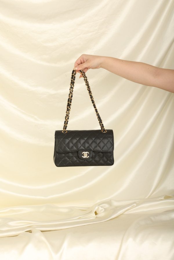 Chanel 2003 Caviar Small Double Flap Discount