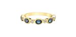 Blue Sapphire & Diamond Band 10 Karat Gold (0.06CT TDW) on Sale