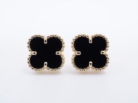 Van Cleef & Arpels Sweet Alhambra Onyx Earrings Online Sale