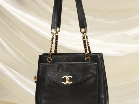 Chanel Caviar Turnlock Shopper Tote Online