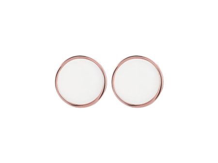 Bronzallure Alba Disc White MOP Studs Online Sale