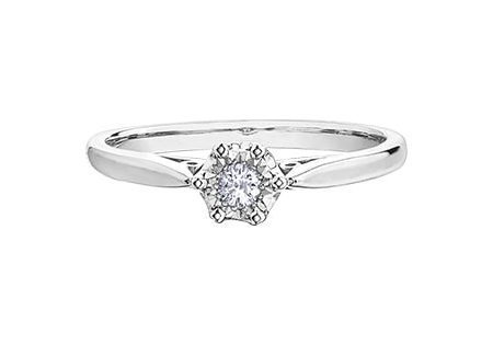 Ladies 10 Karat Gold Illuminaire Diamond Solitaire 1=0.07CT Online now