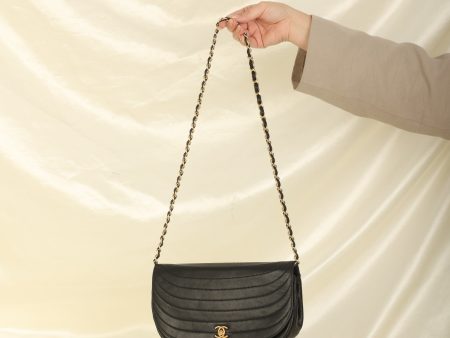 Chanel 1989 Lambskin Crescent Flap Hot on Sale