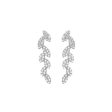 Earrings - Sterling Silver 925 Leaf Ear Climbers Rhodium For Discount