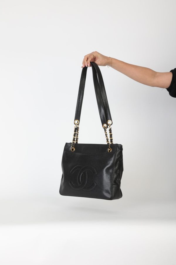 Chanel 1991 Double-Sided Caviar Turnlock Tote Online Hot Sale