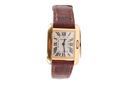 Cartier Tank Anglaise SM Gold with Leather Strap Watch - W5310027 For Discount