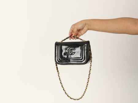 Chanel 1986 Patent Mini Full Flap Cheap