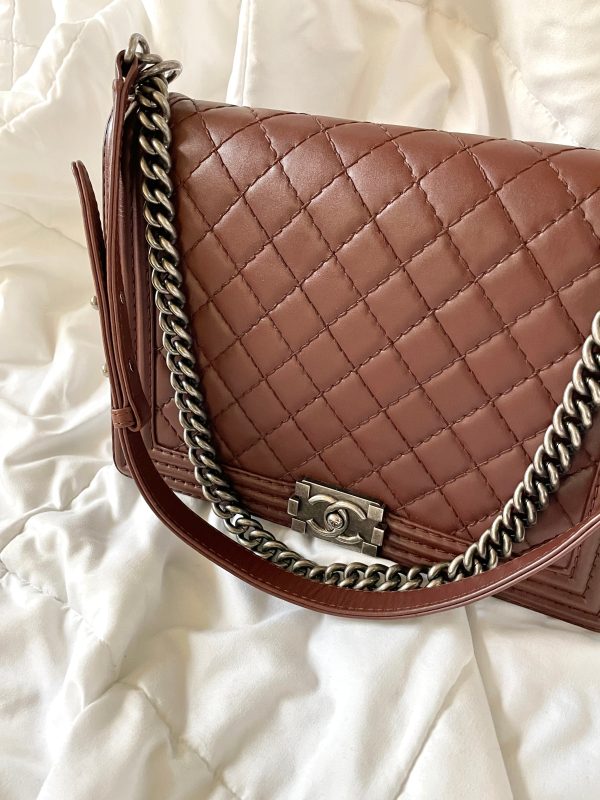 Chanel Burgundy Boy Bag Sale