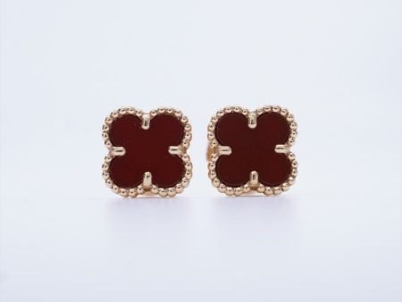 Van Cleef & Arpels VCA Sweet Alhambra Carnelian Earrings 2019 Online now