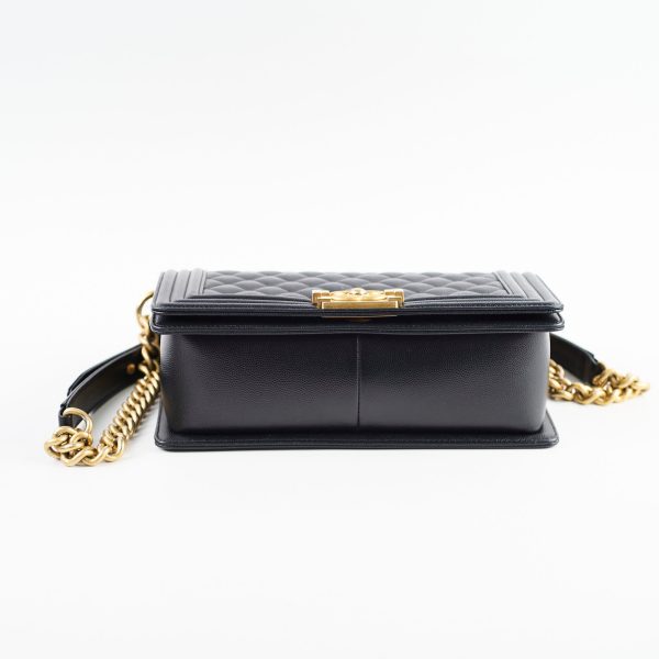 Chanel Caviar Old Medium Boy Bag Black 30 Series Discount