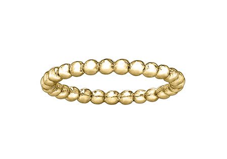 Ladies 10 Karat Yellow Gold 2mm Stackable Beaded Ring Online Sale