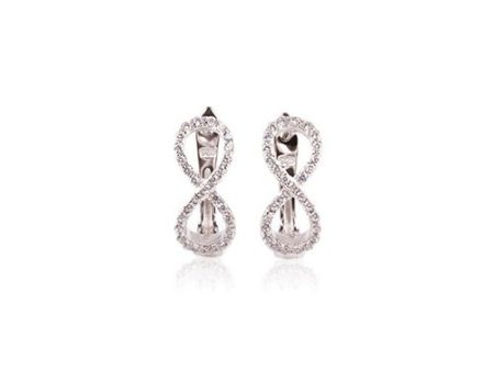 Earrings - Sterling Silver 925 CZ Vertical Infinity Huggies For Discount