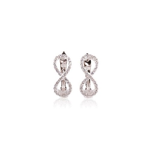 Earrings - Sterling Silver 925 CZ Vertical Infinity Huggies For Discount