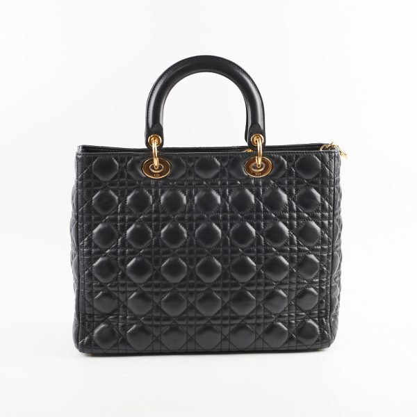 Christian Dior Lady Dior Large Lambskin Black Online now