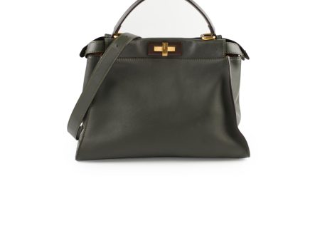 Fendi Medium Peekaboo Dark Olive   Grey Fashion