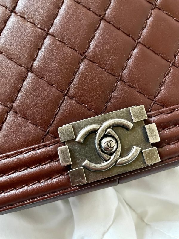 Chanel Burgundy Boy Bag Sale