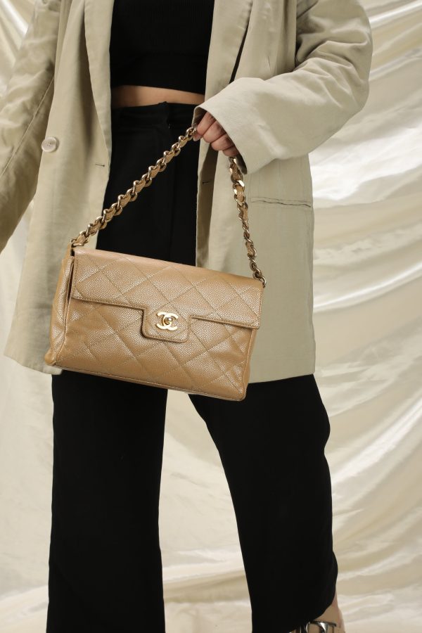 Chanel Caviar Iridescent Half Flap Discount