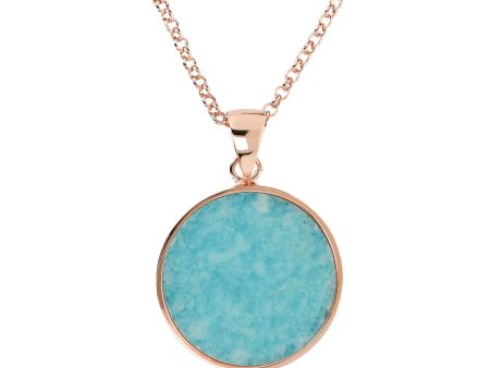 Bronzallure Alba Disc Amazonite Pendant - 47cm For Sale