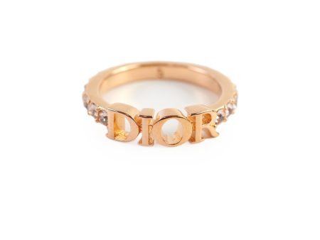 Christian Dior Dio(r)evolution Size Small Gold Crystal Ring Costume Jewellery For Cheap