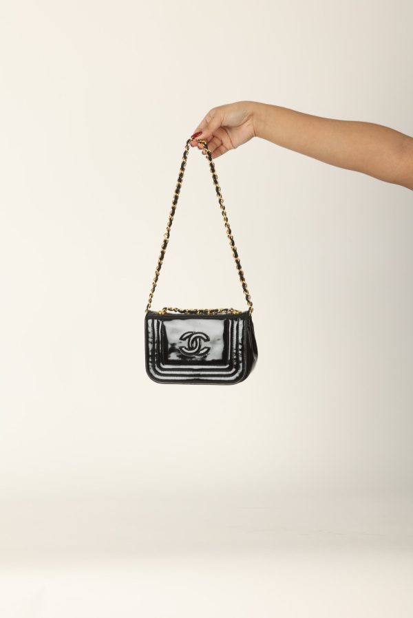 Chanel 1986 Patent Mini Full Flap Cheap