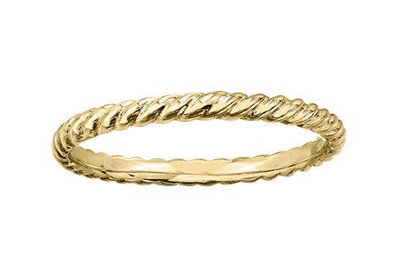 Ladies 10 Karat Yellow Gold 1.5mm Stackable Rope Ring on Sale