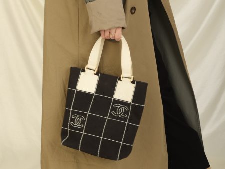 Chanel Canvas Chocolate Bar Mini Tote Online now