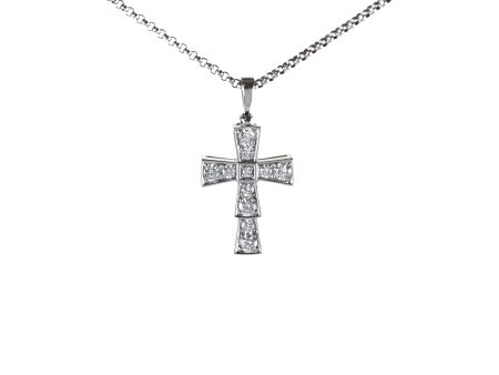 Bvlgari Serpenti White Gold Cross Necklace with Diamonds Sale