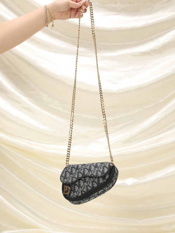 Dior Mini Saddle Pouch on Chain Hot on Sale