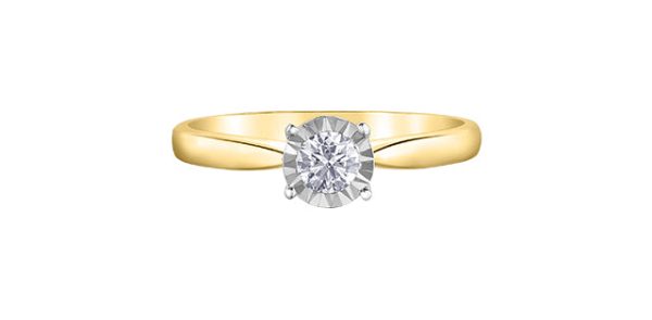 10KTY Solitaire Illusion Set Engagement Ring 1=0.25CT For Cheap