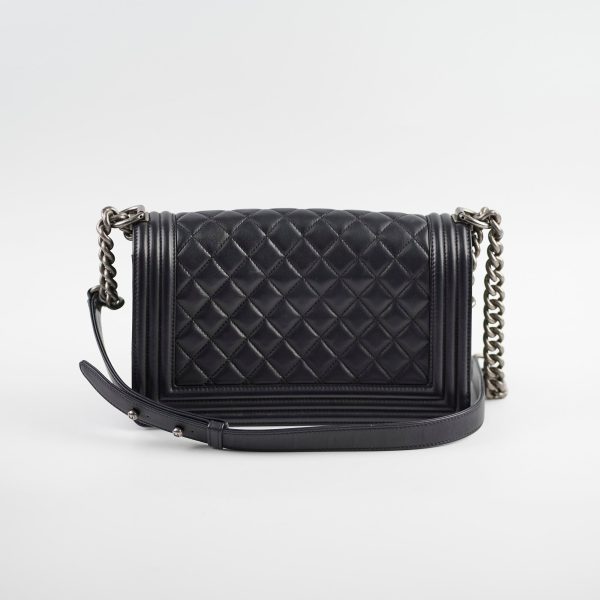 Chanel Old Medium Boy Black Lambskin - Series 23 Online Hot Sale