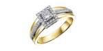 Engagement Ring 14KT Yellow & White Gold  (0.40TDW) For Sale