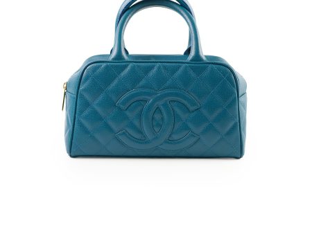 Chanel Bowling Bag Caviar Blue Cheap