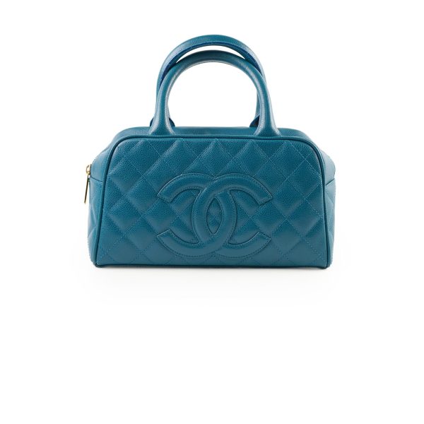 Chanel Bowling Bag Caviar Blue Cheap