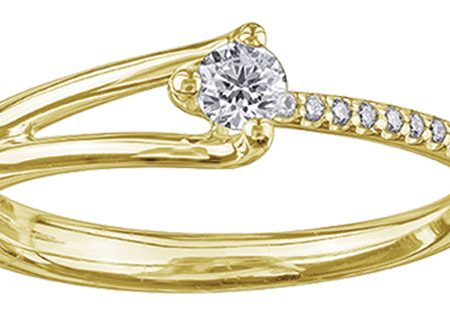 Ladies Canadian Diamond Engagement Ring 10KT Yellow Gold Hot on Sale