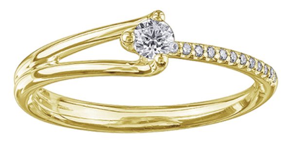 Ladies Canadian Diamond Engagement Ring 10KT Yellow Gold Hot on Sale