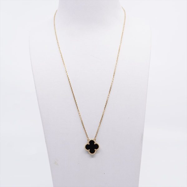 Van Cleef & Arpels Vintage Alhambra Onyx Necklace Online now