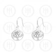 Earrings - Sterling Silver 925 Tree of Life Circle For Cheap