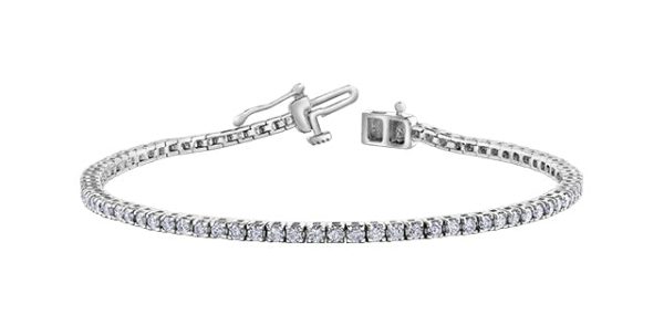 Ladies 10 Karat White Gold Diamond Bracelet (2.00TDW) Cheap