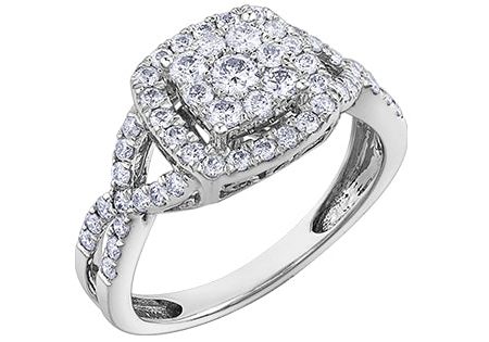 Ladies 14KT White Gold Diamond Engagement Ring Online now