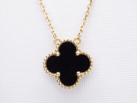 Van Cleef & Arpels Vintage Alhambra Onyx Necklace Online now