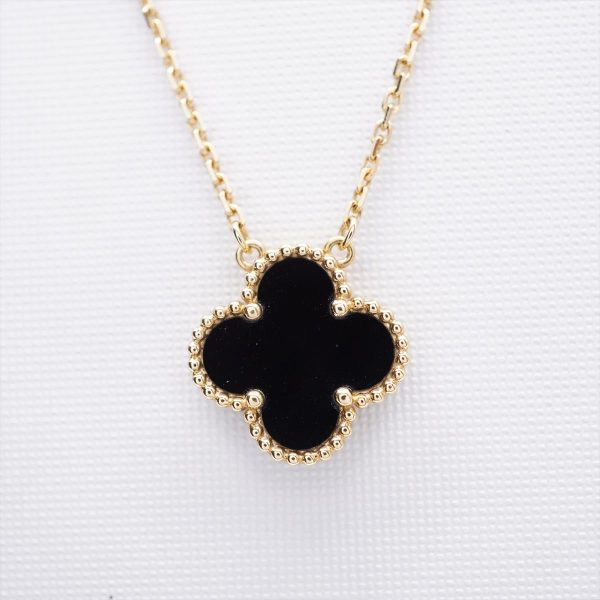 Van Cleef & Arpels Vintage Alhambra Onyx Necklace Online now