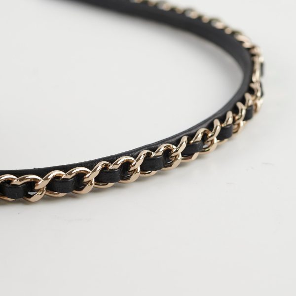 Chanel Black Chain CC Logo Headband Fashion