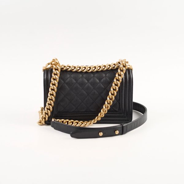 Chanel Small Boy Caviar Bag Black For Sale